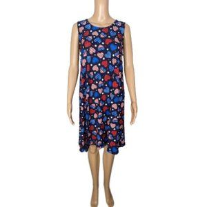 Allison/Brittney Blue Patriotic Heart Print Swing Dress M